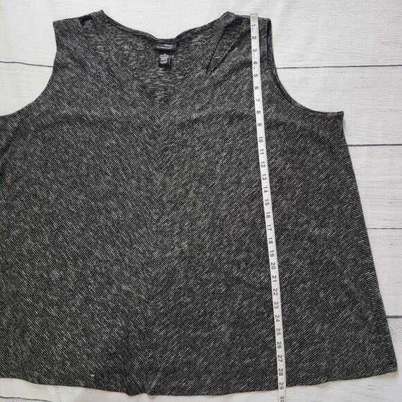 Catherines Size 4x Any Wear Cut Out Wide Strap Black White Micro Stripe Tank Top - Picture 5 of 6